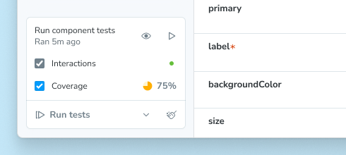 Test widget with coverage summary